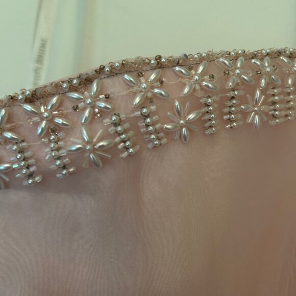 David's Bridal pale pink full-length strapless formal gown sz 22 - Picture 6 of 14